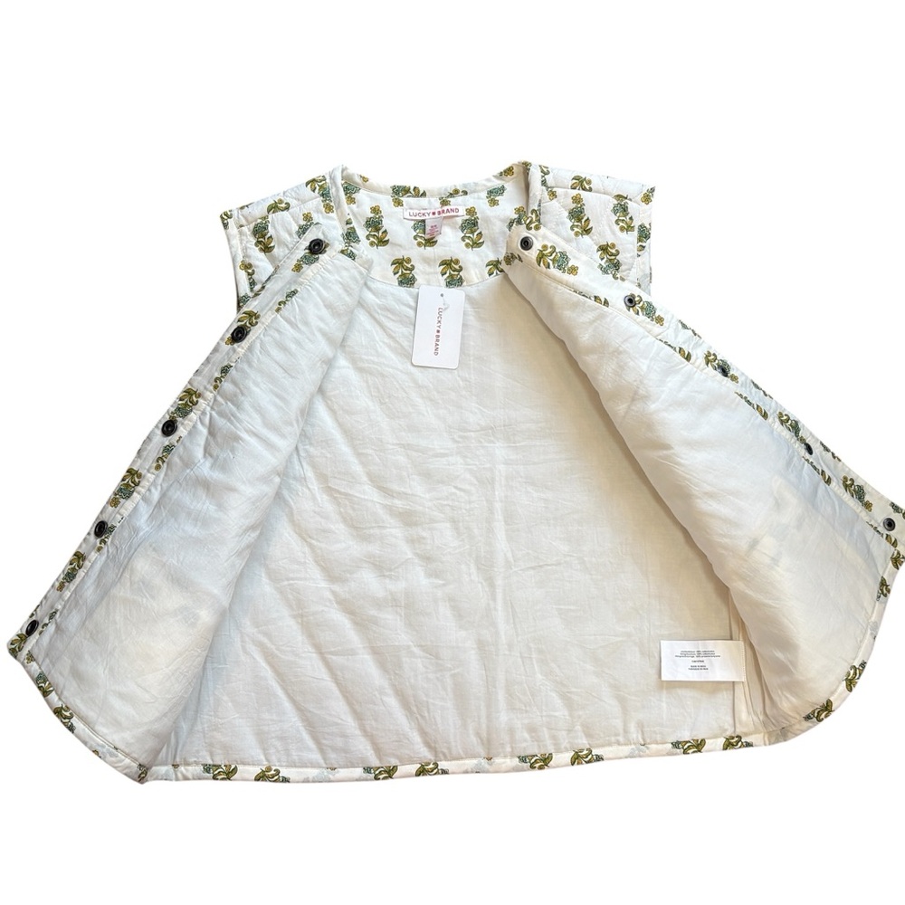 NWT Lucky Brand Womens Quilted Vest Block Print Floral Sz. M - Picture 3 of 8